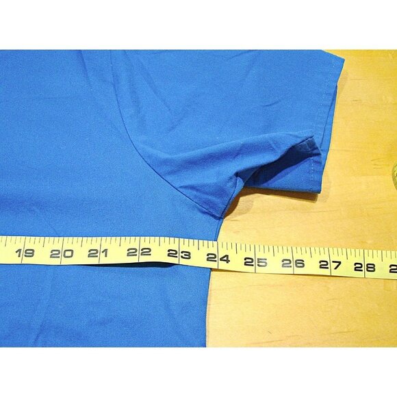 Lot 3 Scrub Tops V-Neck Wonderwink Expo Blue Black Multicolor Pockets Size Large - Picture 6 of 8